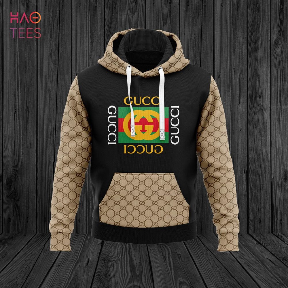 Gucci Logo Center Black Luxury 3D Hoodie