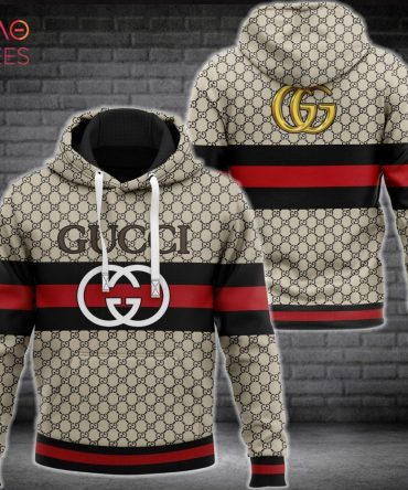 Gucci Luxury Red Black Hoodie Limited Edition