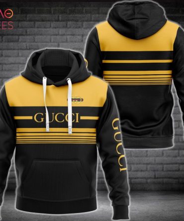 Gucci 3D Hoodie Yellow Black Luxury Brand Limited Edition