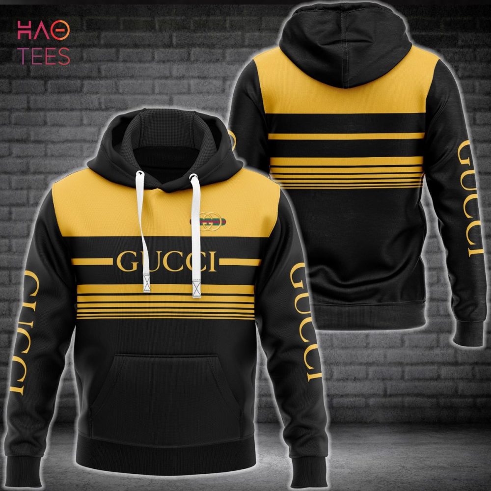 Gucci 3D Hoodie Yellow Black Luxury Brand Limited Edition