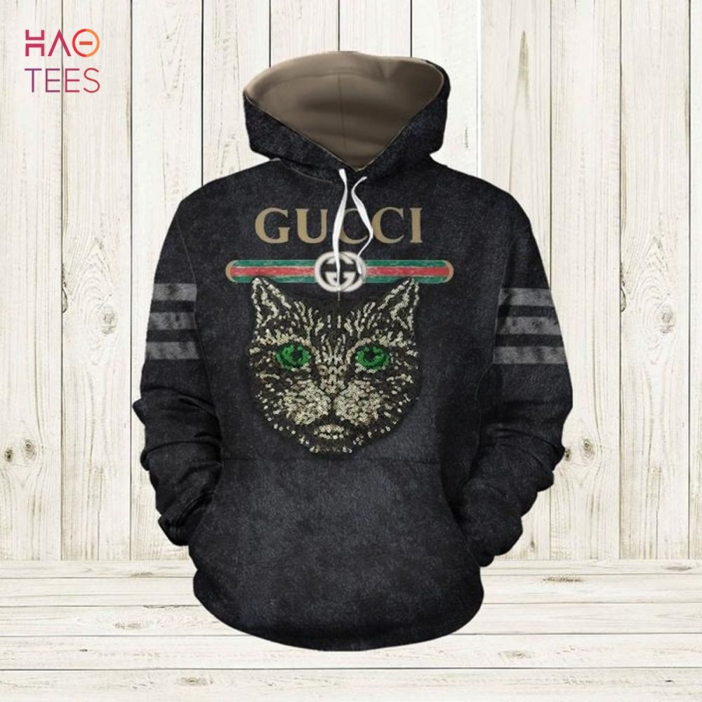 Gucci Mix Cat Luxury Black 3D Hoodie