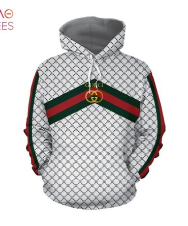 Gucci White Luxury Brand 3D Hoodie