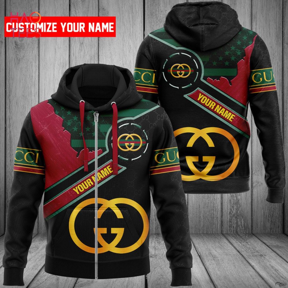 Gucci American Flag Motifs Luxury Brand 3D Hoodie Limited Edition