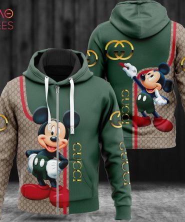 Gucci Luxury Brand Green Mix Brown 3D Hoodie Limited Edition