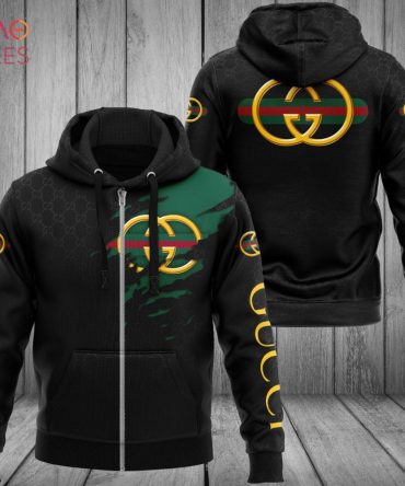 Gucci Black Gold Green Luxury Hoodie Limited Edition