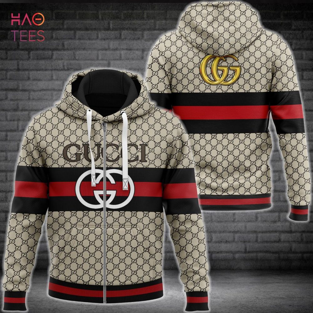 Gucci Stripe Red Black Luxury Hoodie Limited Edition