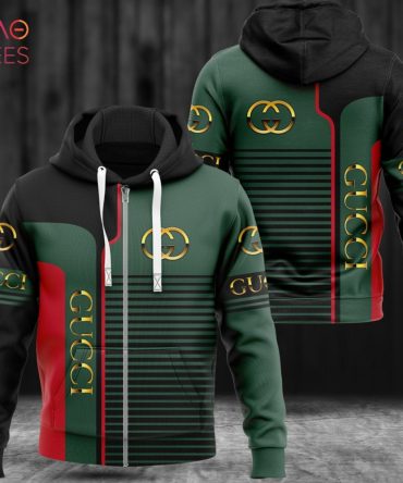 Gucci Stripe Black Green Luxury Hoodie Limited Edition