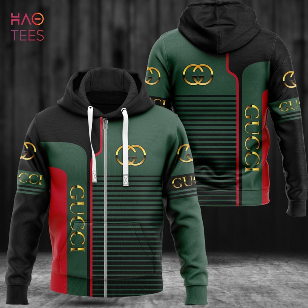 Gucci Stripe Black Green Luxury Hoodie Limited Edition