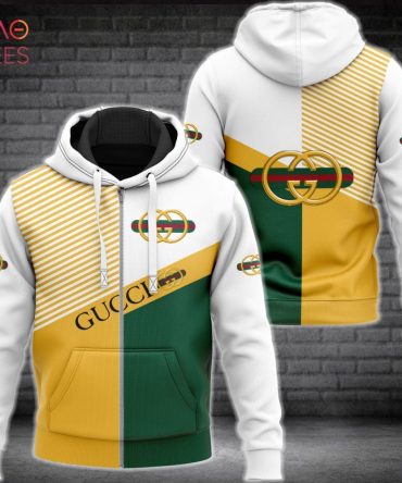 Gucci Gold Green White Luxury Hoodie Limited Edition