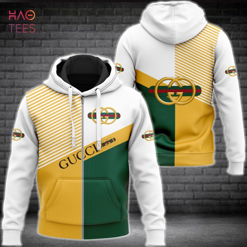 Gucci Gold Green White Luxury Hoodie Limited Edition