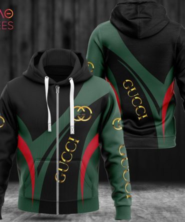 Gucci Luxury Brand Green Mix Black Hoodie Limited Edition