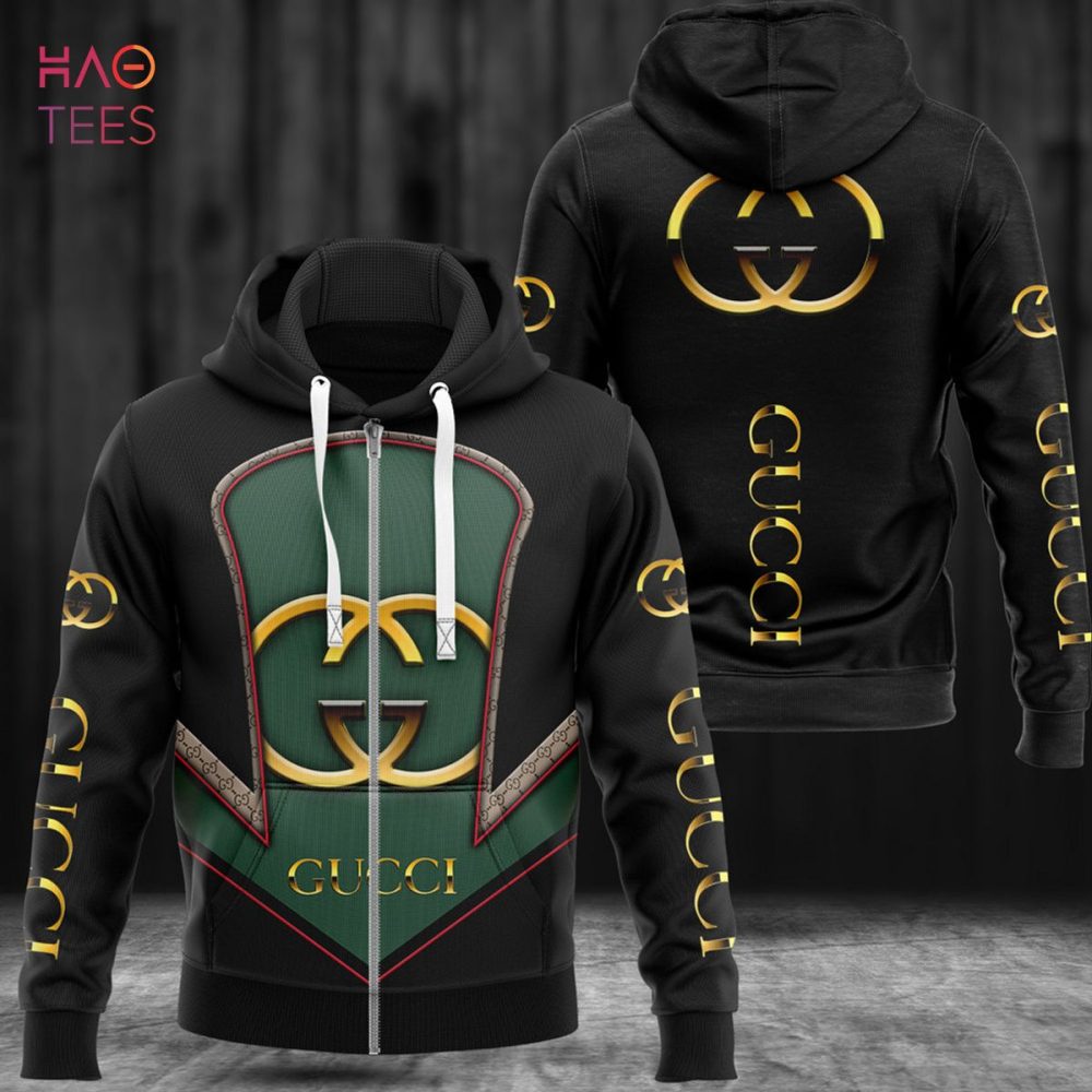 Gucci Basic Color Green Mix Black Luxury Hoodie Limited Edition