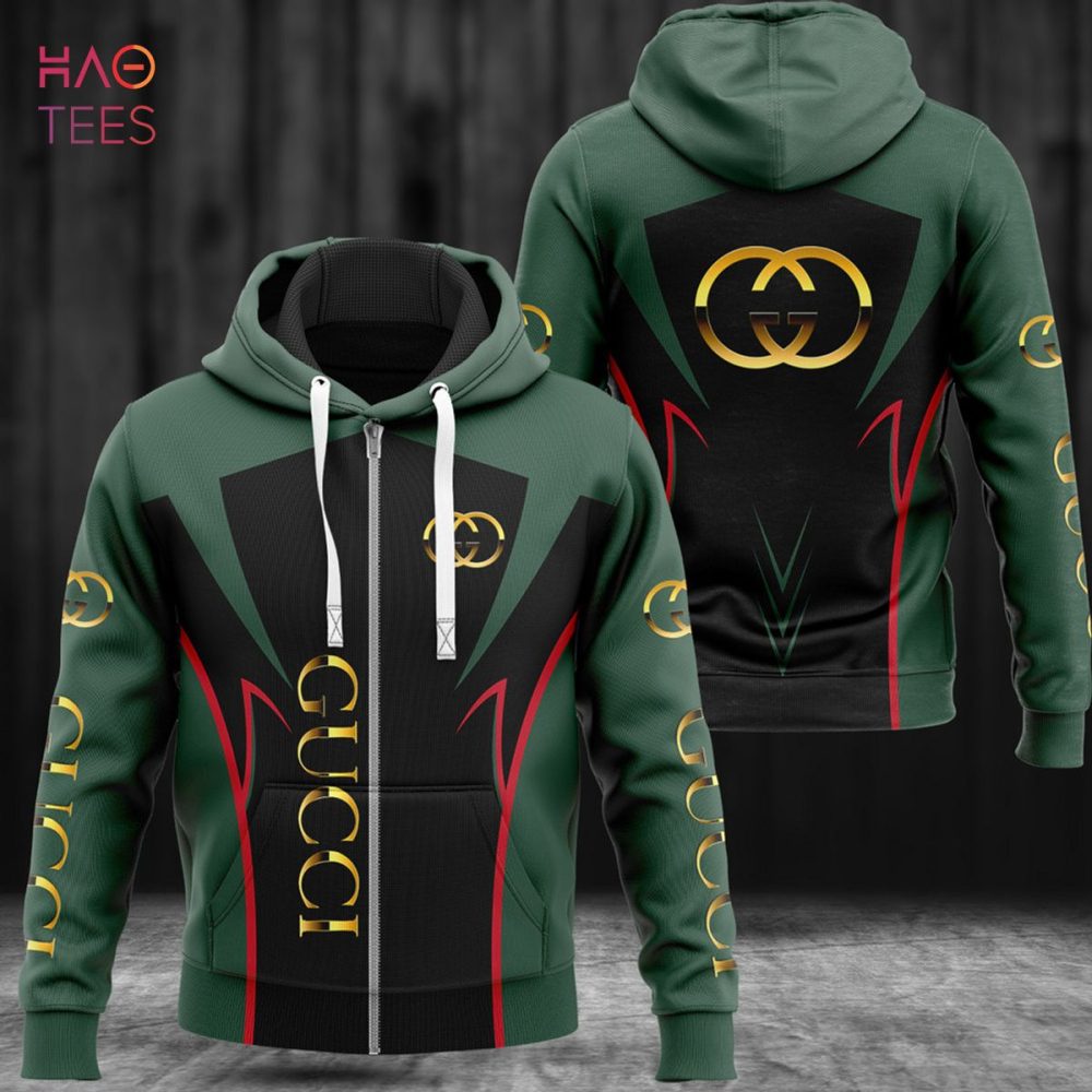 Gucci Dark Color Black Green Luxury Hoodie Limited Edition