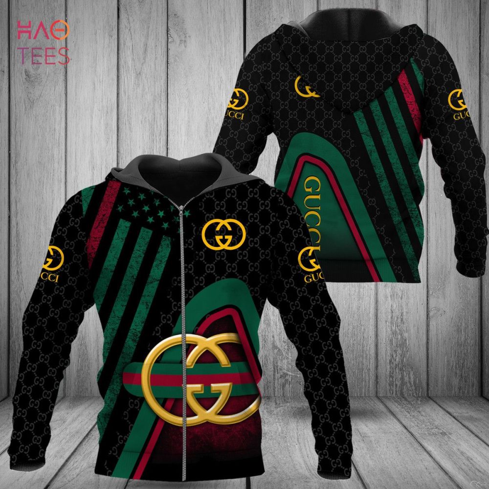 Gucci Stripe Green Color Luxury Hoodie Limited Edition