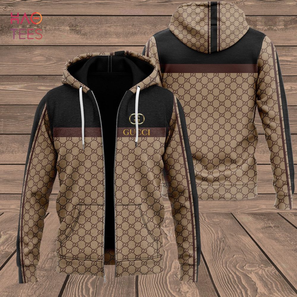 Gucci Dark Black Brown Luxury Hoodie Limited Edition