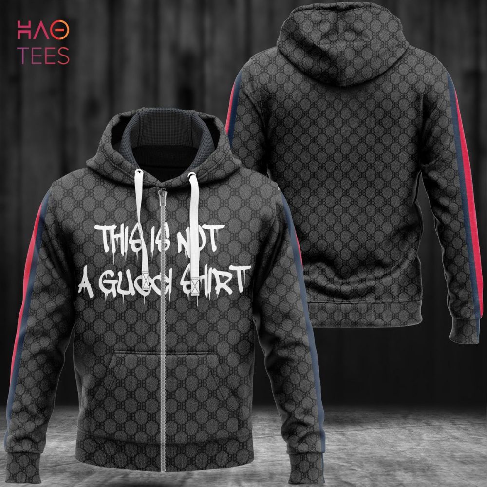 Gucci Full Black Luxury 3D Hoodie Pod Design