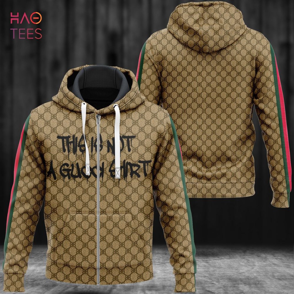 Gucci Full Brown Color Luxury 3D Hoodie Pod Design