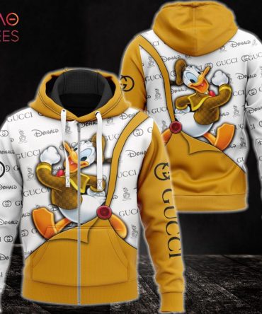 Gucci Gold Donal Duck Luxury 3D Hoodie Pod Design