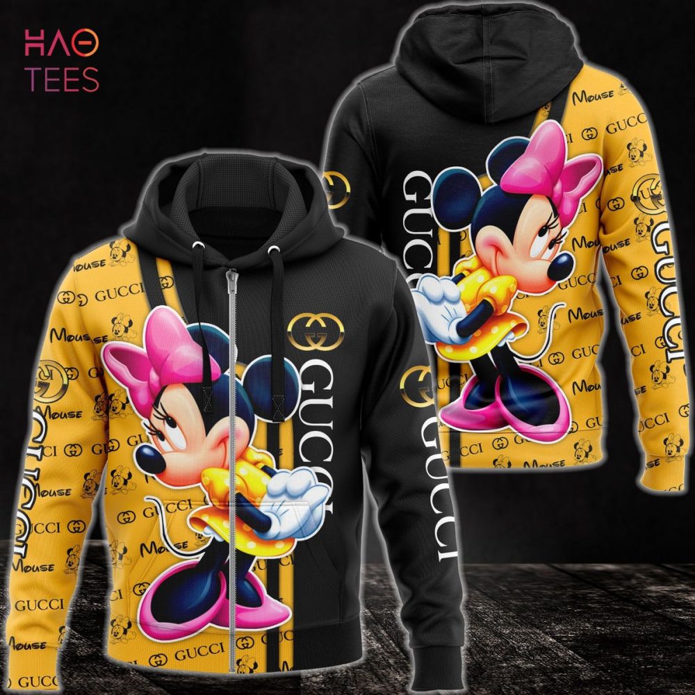 Gucci Pink Mickey Mix Black Gold Luxury 3D Hoodie Limited Edition
