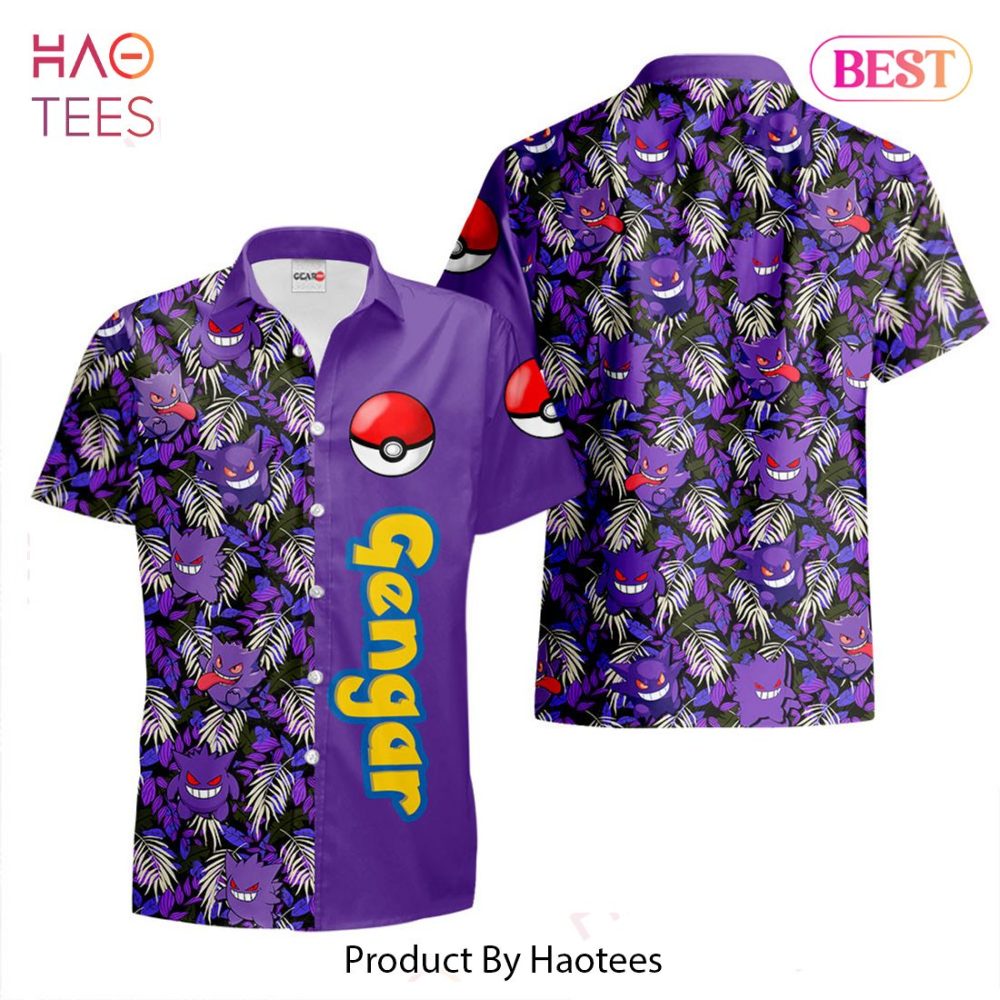 Gengar Hawaiian Shirts Custom Anime Merch Clothes For Men Women Hot Trend 2023