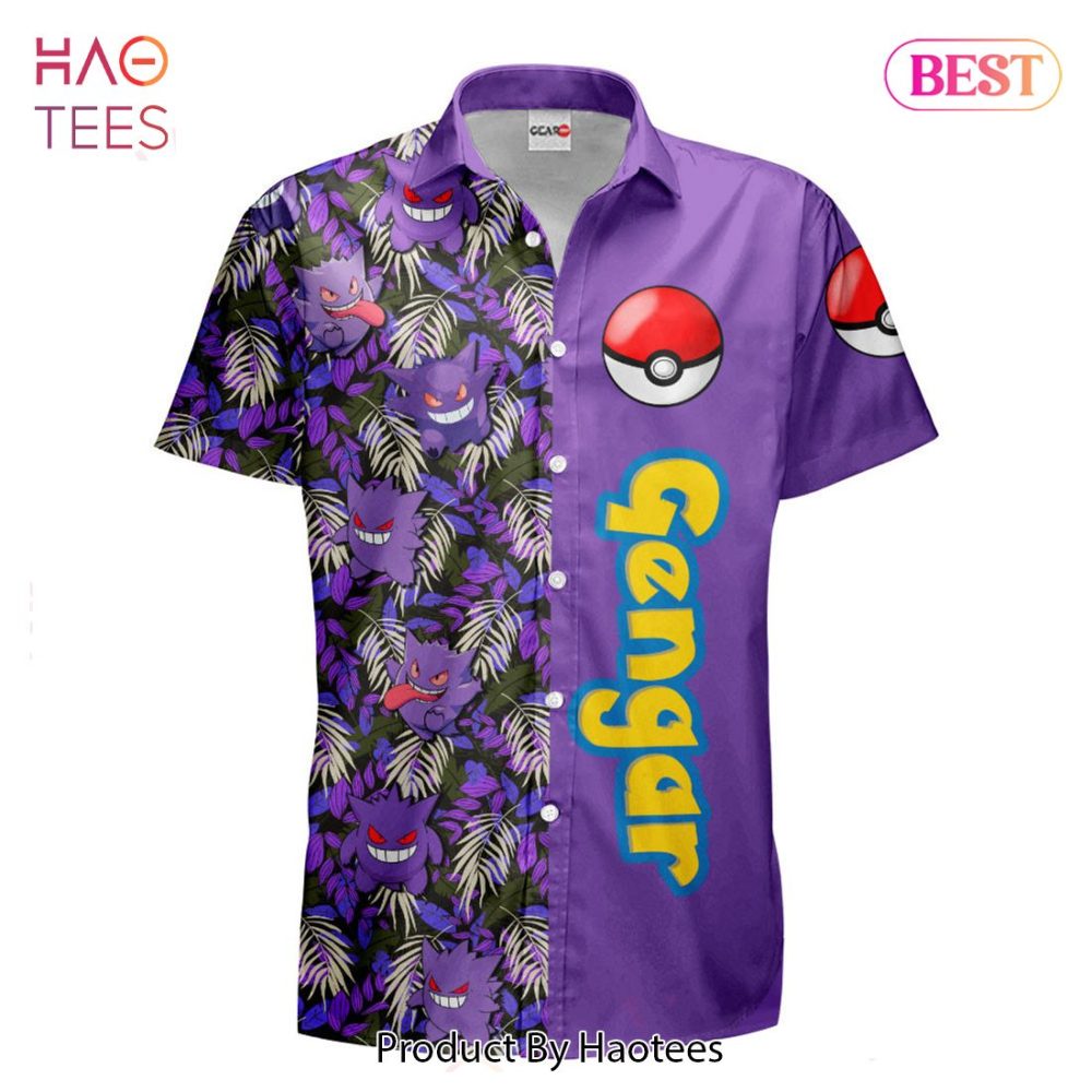 Gengar Hawaiian Shirts Custom Anime Merch Clothes For Men Women Hot Trend 2023 - Image 2