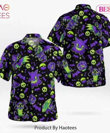 Gengar Skull Pokeball Hawaiian Shirt Pokemon Anime Shirt For Men Women