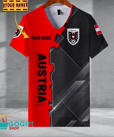 Austria National Soccer Team V-Neck Shirt Jersey