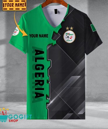 Algeria National Soccer Team V-Neck Shirt Jersey