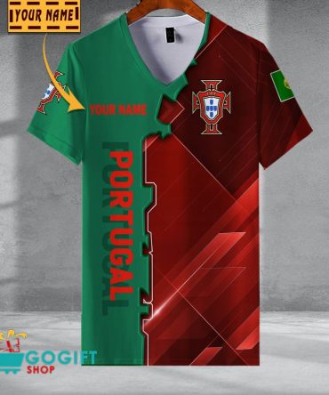 Portugal National Soccer Team V-Neck Shirt Jersey