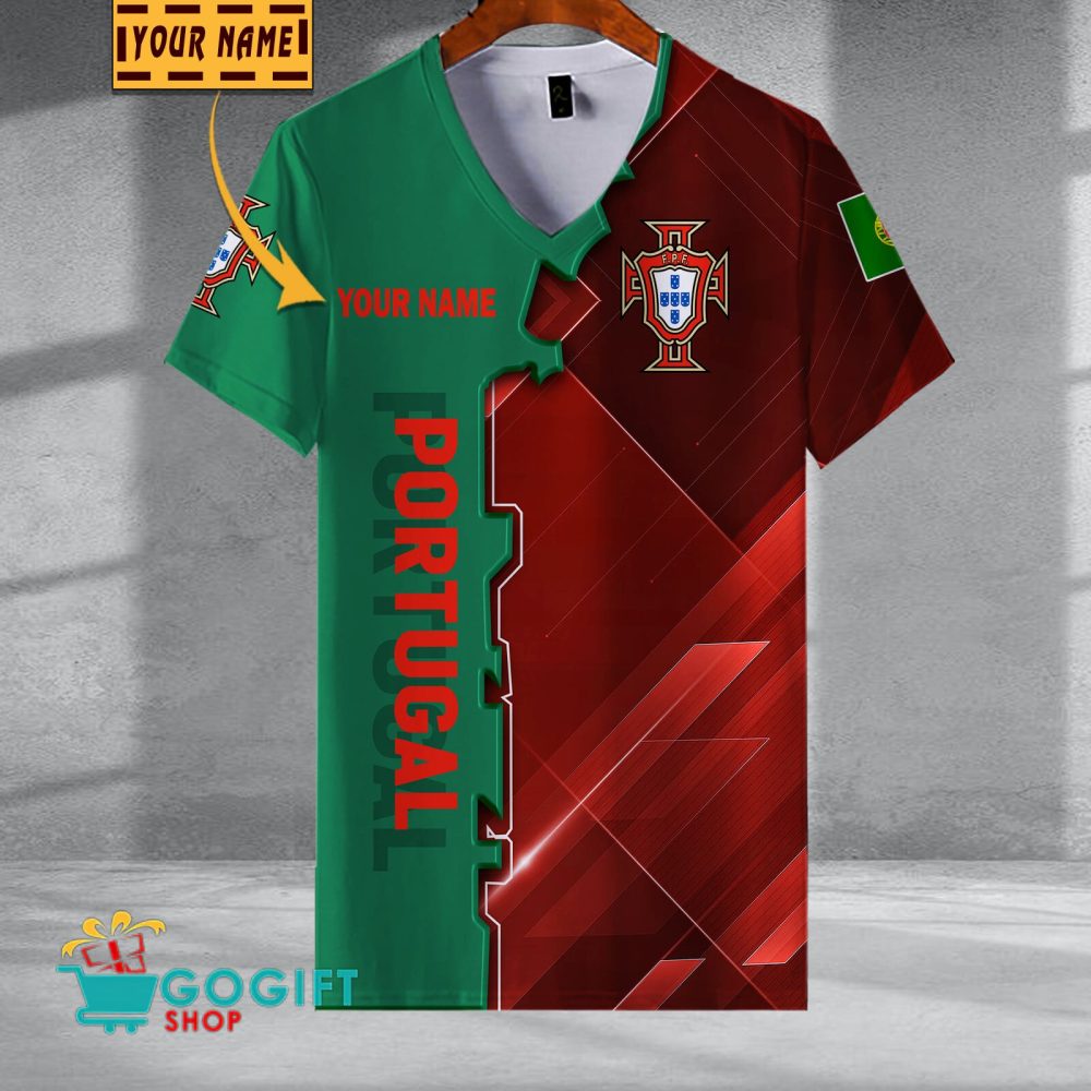 Portugal National Soccer Team V-Neck Shirt Jersey
