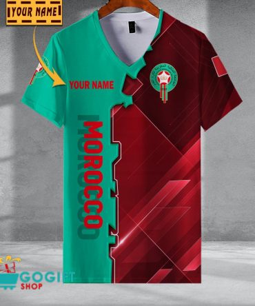 Morocco National Soccer Team V-Neck Shirt Jersey
