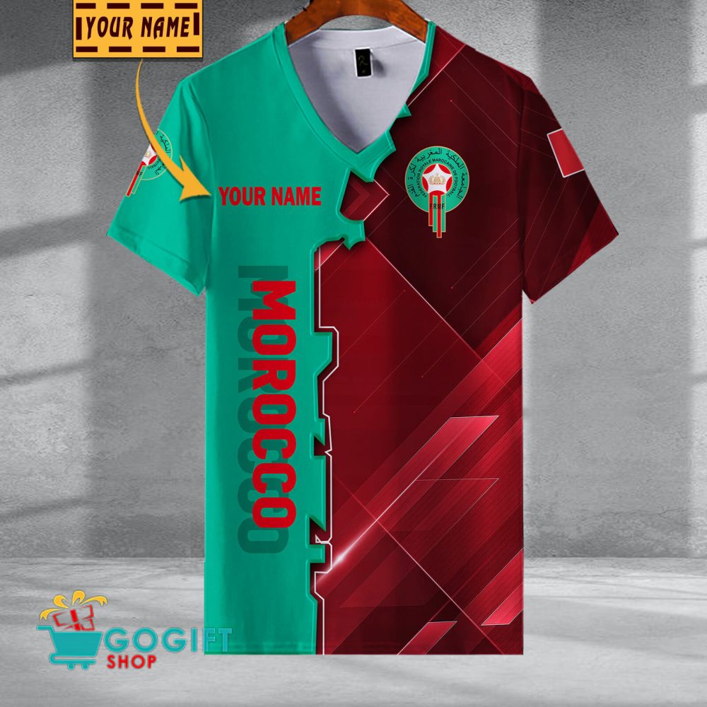 Morocco National Soccer Team V-Neck Shirt Jersey