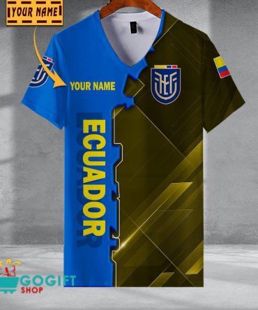 Ecuador National Soccer Team V-Neck Shirt Jersey