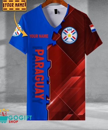 Paraguay National Soccer Team V-Neck Shirt Jersey