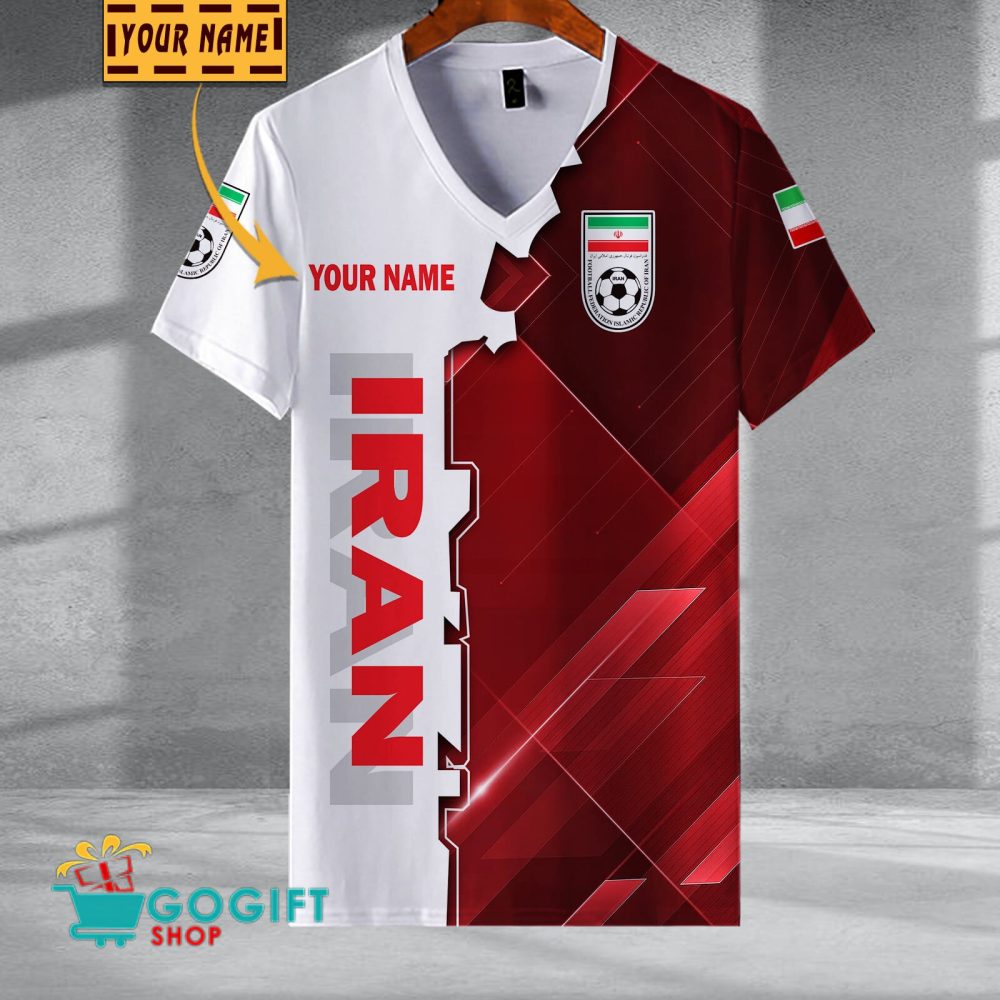Ir Iran National Soccer Team V-Neck Shirt Jersey