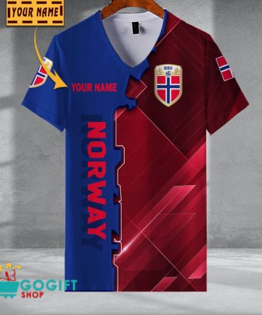 Norway National Soccer Team V-Neck Shirt Jersey