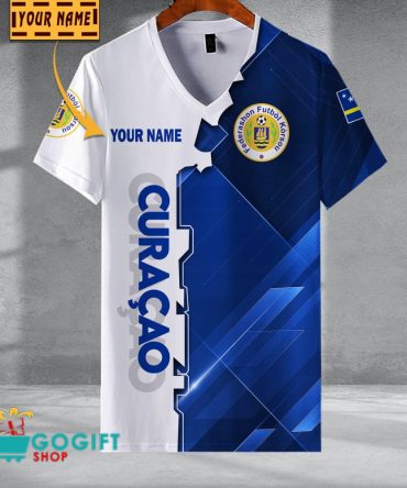 Curacao National Soccer Team V-Neck Shirt Jersey