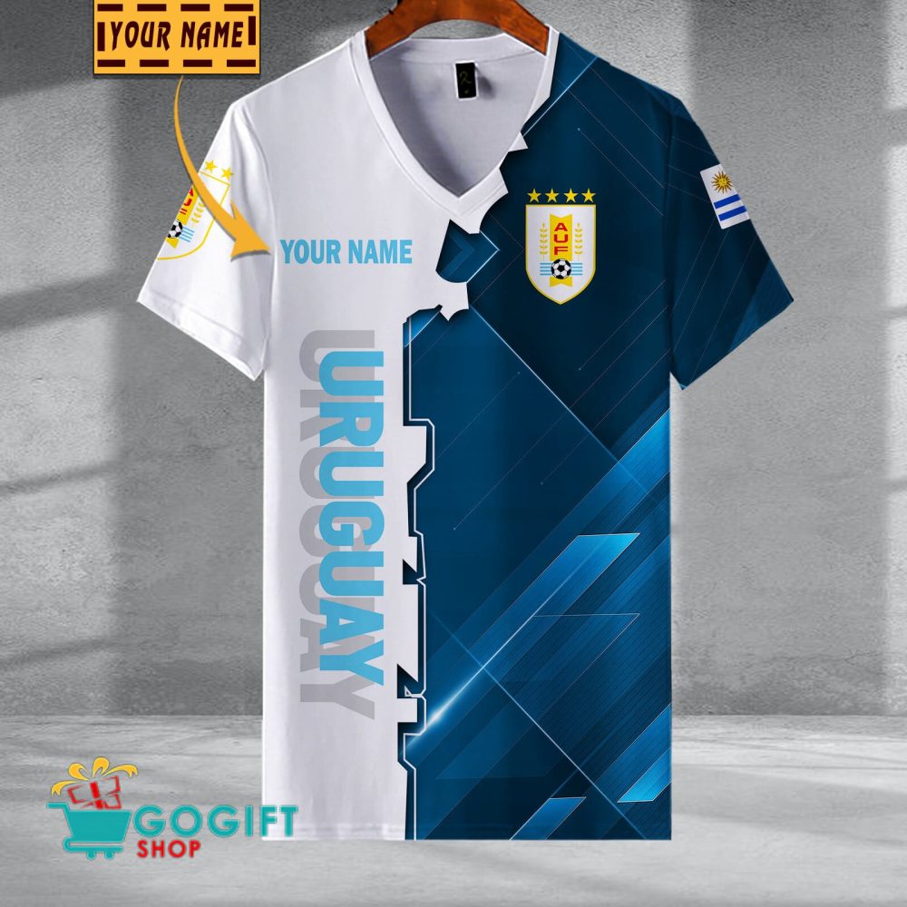 Uruguay National Soccer Team V-Neck Shirt Jersey