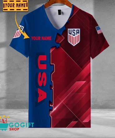 Usa National Soccer Team V-Neck Shirt Jersey