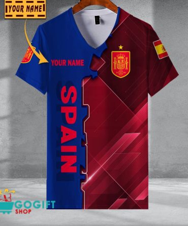 Spain National Soccer Team V-Neck Shirt Jersey