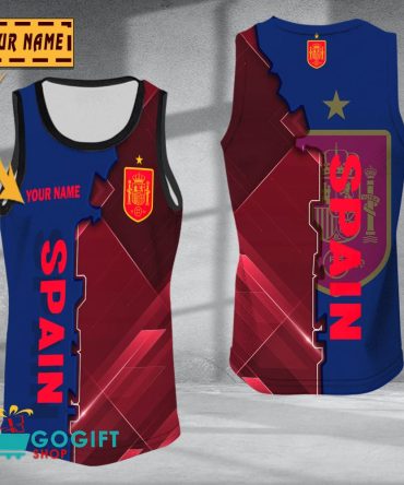Spain National Soccer Team Sleveless Jersey Tank Top
