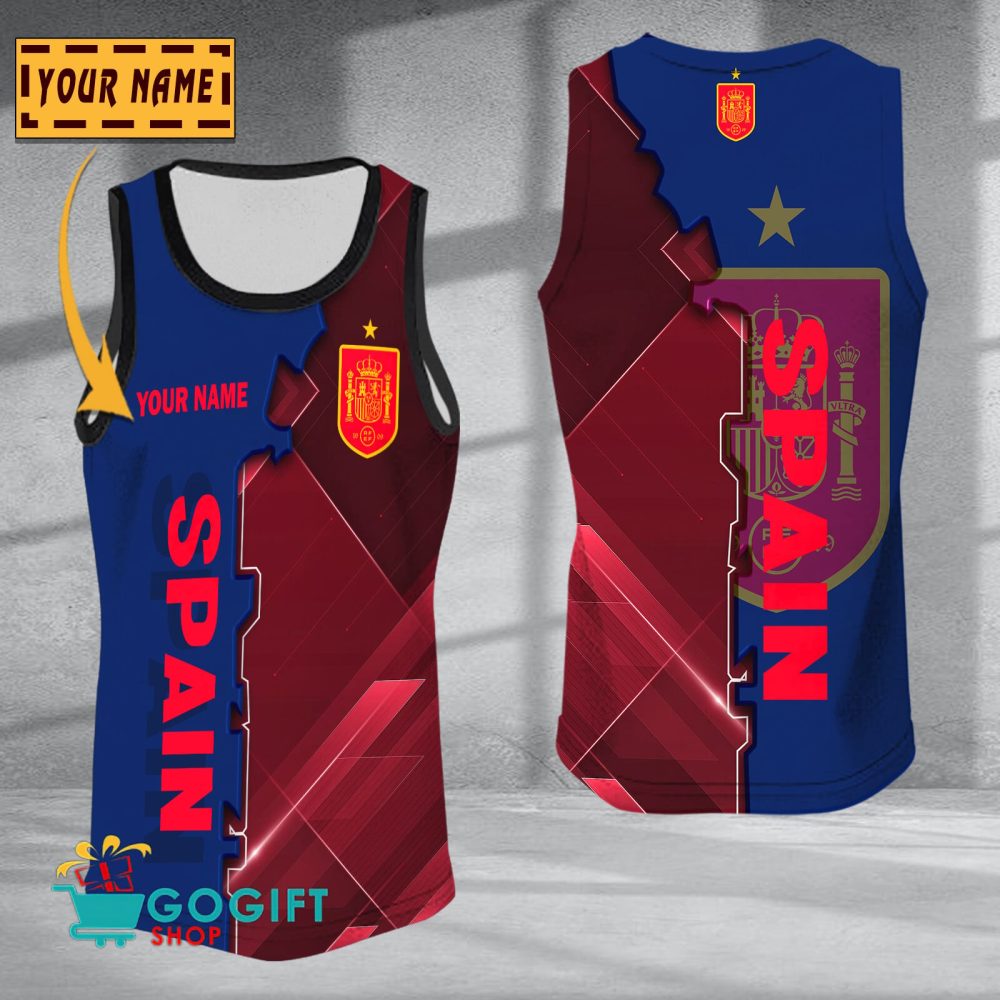 Spain National Soccer Team Sleveless Jersey Tank Top