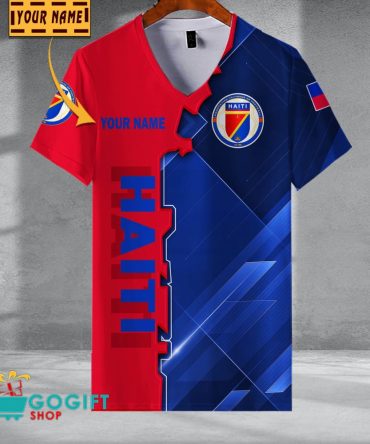 Haiti National Soccer Team V-Neck Shirt Jersey