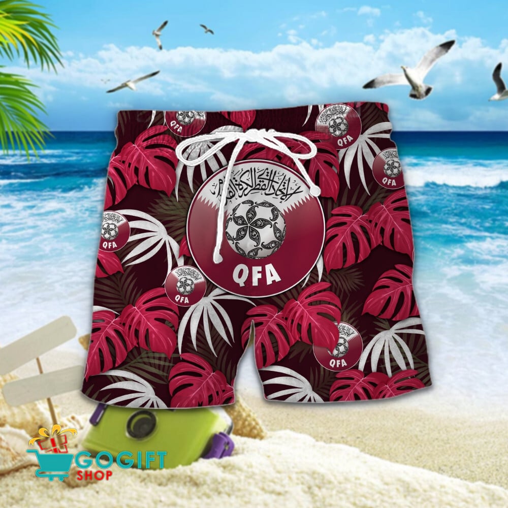 Qatar National Soccer Team Hawaiian Men Short