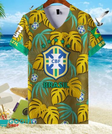 Brazil National Soccer Team V-Neck Shirt Jersey