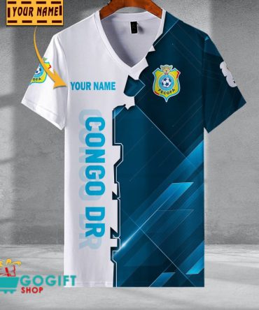Congo Dr National Soccer Team V-Neck Shirt Jersey