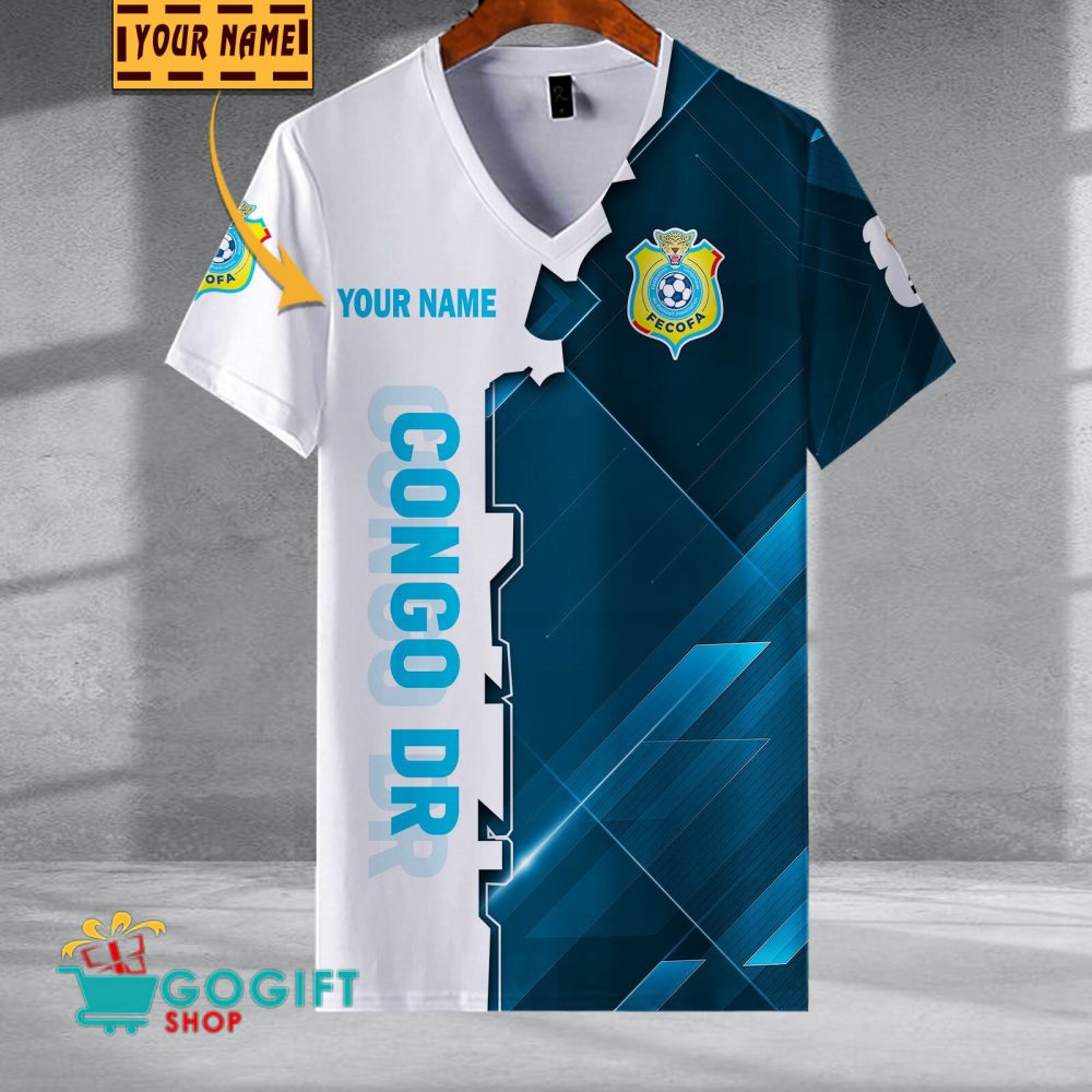 Congo Dr National Soccer Team V-Neck Shirt Jersey