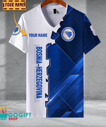 Bosnia-Herzegovina National Soccer Team V-Neck Shirt Jersey