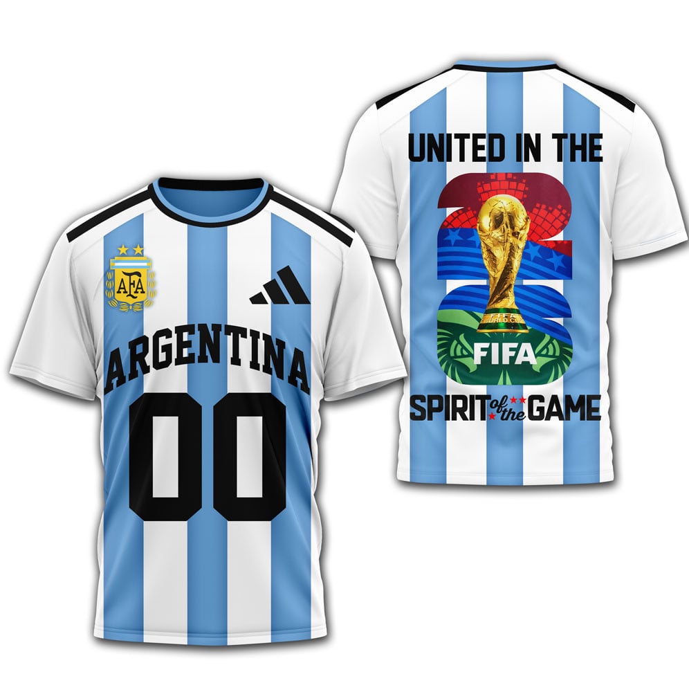 Argentina , Premium Wc26 United 3D T-Shirt Hy - Image 4