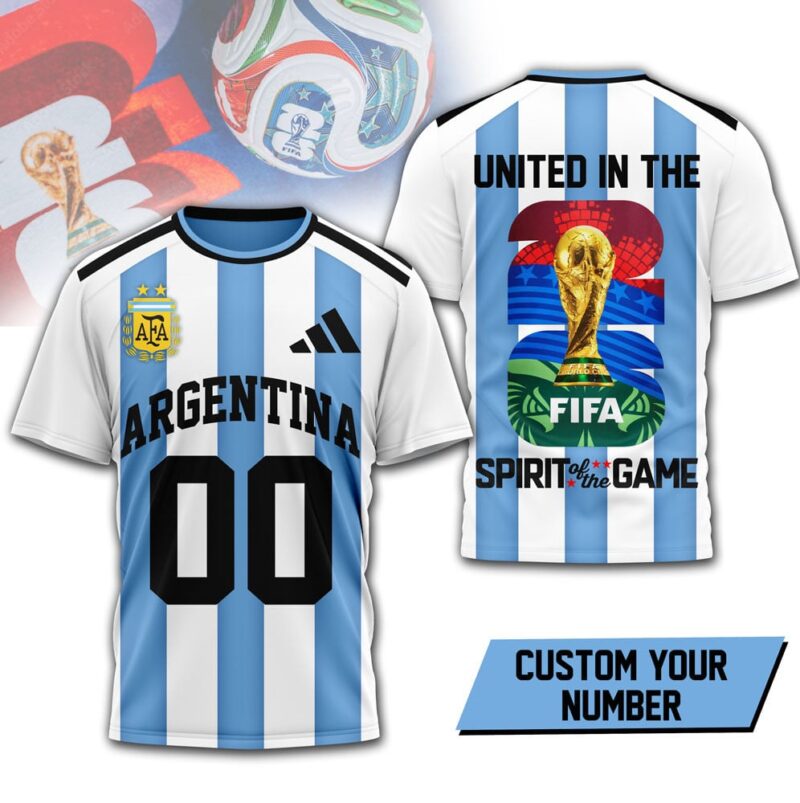 Argentina , Premium Wc26 United 3D T-Shirt Hy - Image 5